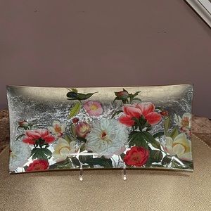 Tozai Home Floral Glass Tray